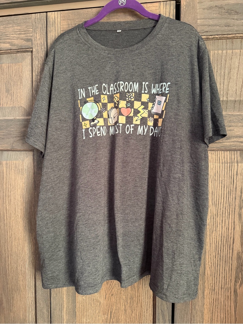 Gray Graphic Teacher Short Sleeve Tee - Unbranded